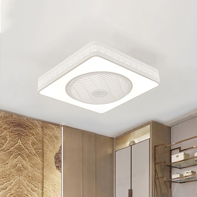 23 "breit weiße LED -Anhänger Lüfterlampe moderne Acrylquadrat