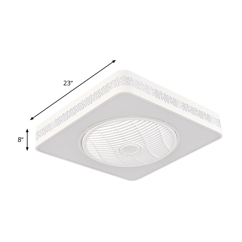 23 "breit weiße LED -Anhänger Lüfterlampe moderne Acrylquadrat