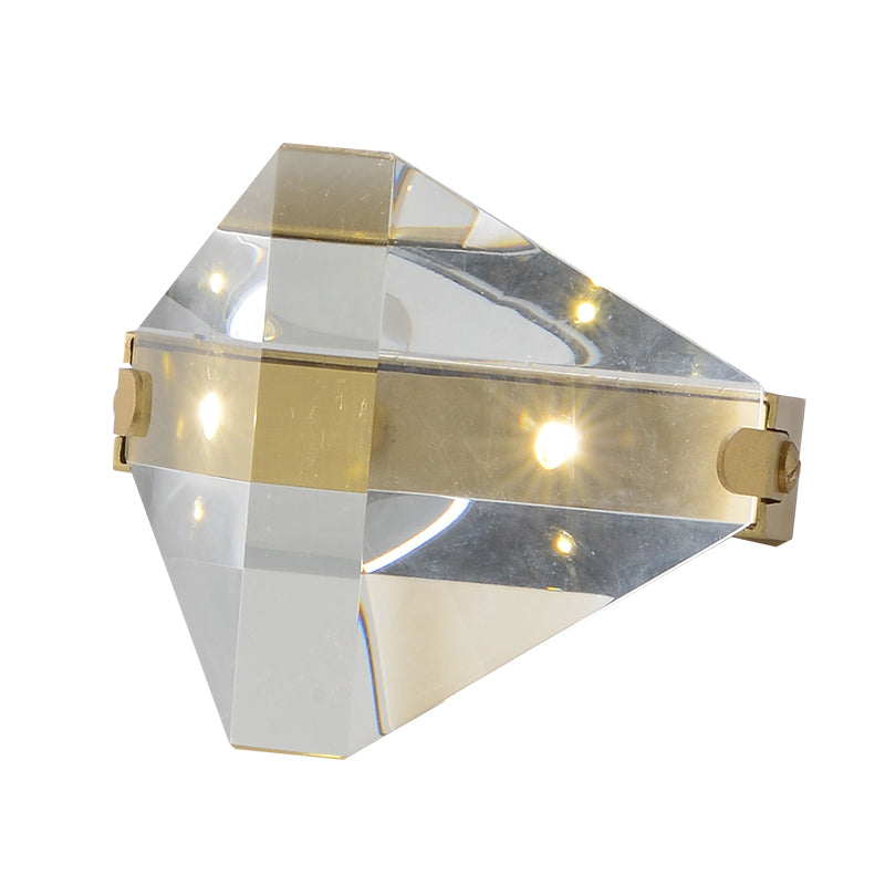 Illuminazione da tavolo diamanti contemporanei a led cristallo limpato a led in ottone per camera da letto