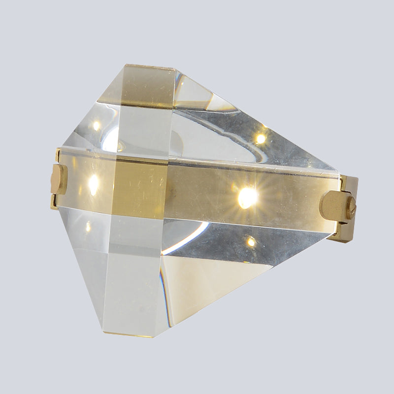 Illuminazione da tavolo diamanti contemporanei a led cristallo limpato a led in ottone per camera da letto