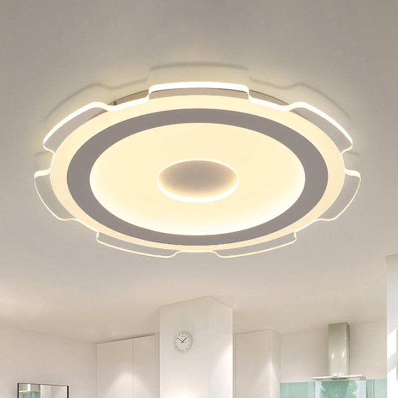 16,5 "/20,5" /24,5 "Équipement de large Flushmount Modern Acrylique LED salon Flush Light Light in Warm / White Light