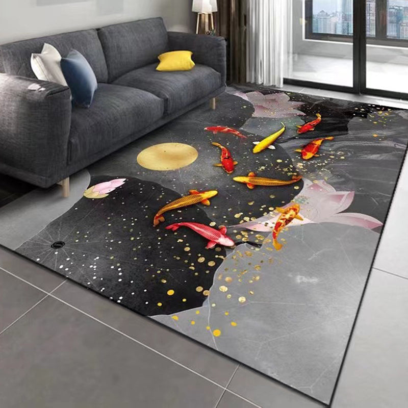 Dark Gray Deer Carpet Polyester Modern Carpet Stain Resistant Carpet for Home Decor