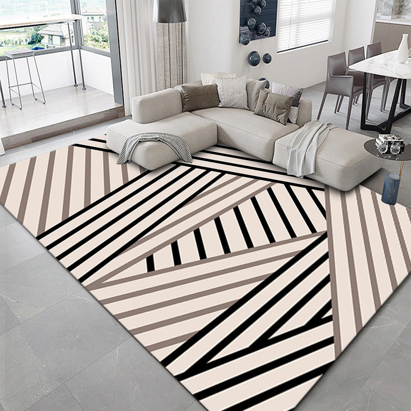 Atrovirens Pattern Rug Polyester Simple Indoor Rug Non-Slip Backing Rug for Home Decor