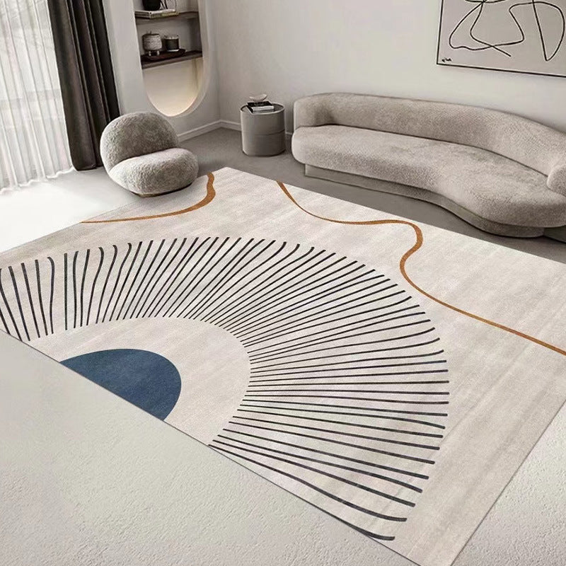Tapis de motif abstrait rose Polyester moderne tapis lavable pour le salon