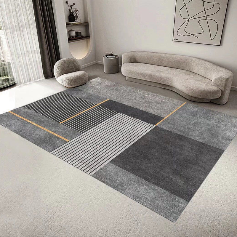 Tapis de motif abstrait rose Polyester moderne tapis lavable pour le salon