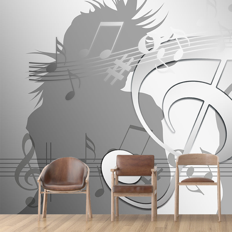 Environmental Wall Mural Wallpaper Music Lovers Illustration Sitting Room Wall Mural