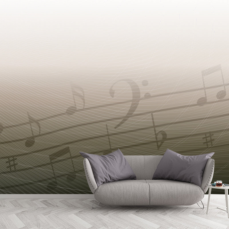 Modern Style Wall Mural Wallpaper Musical Notes Bedroom Wall Mural