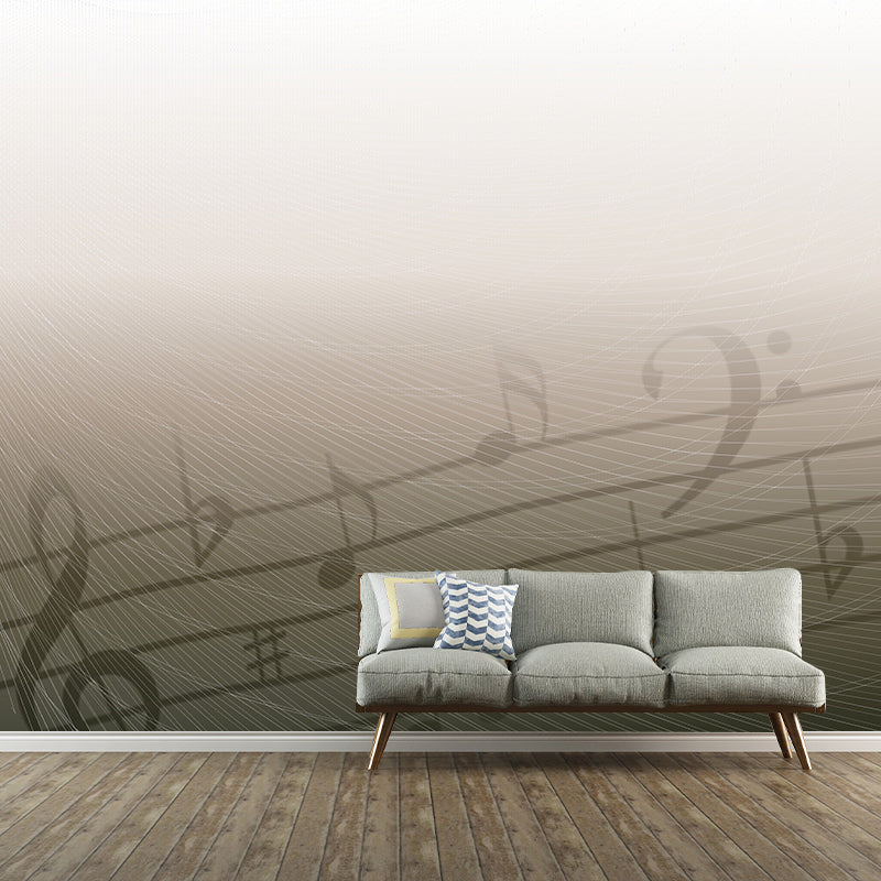 Modern Style Wall Mural Wallpaper Musical Notes Bedroom Wall Mural