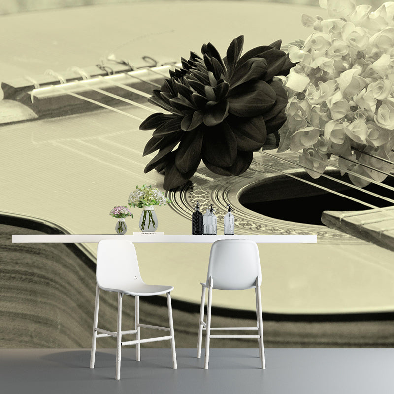 Beautiful Photography Mural Wallpaper Musical Instruments Sitting Room Wall Mural