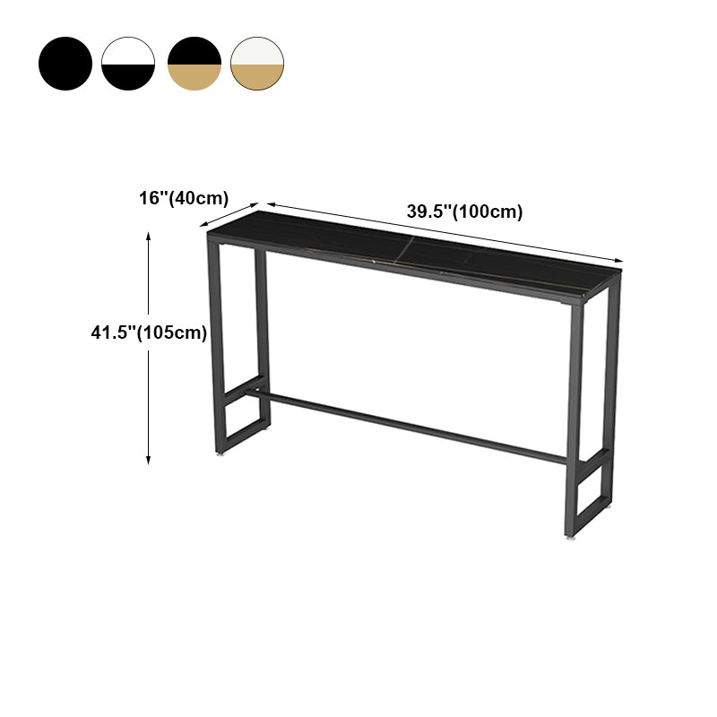 White and Black Modern Style Bar Table in Metal and Wood Milk Tea Shop Bar Table