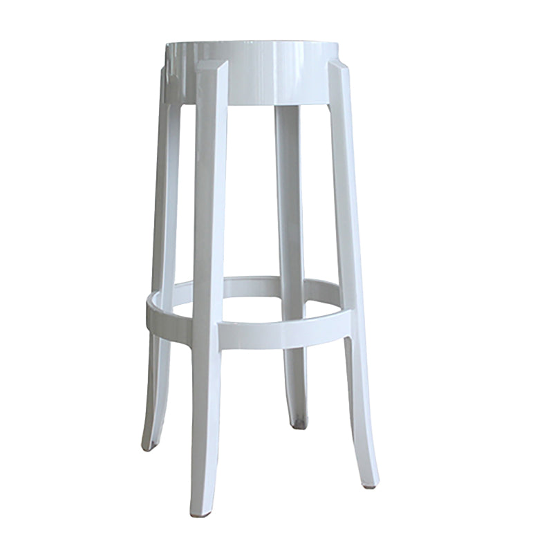 Taburete de bar de plástico apilable sin brazos moderno para sala de estar con asiento de plástico