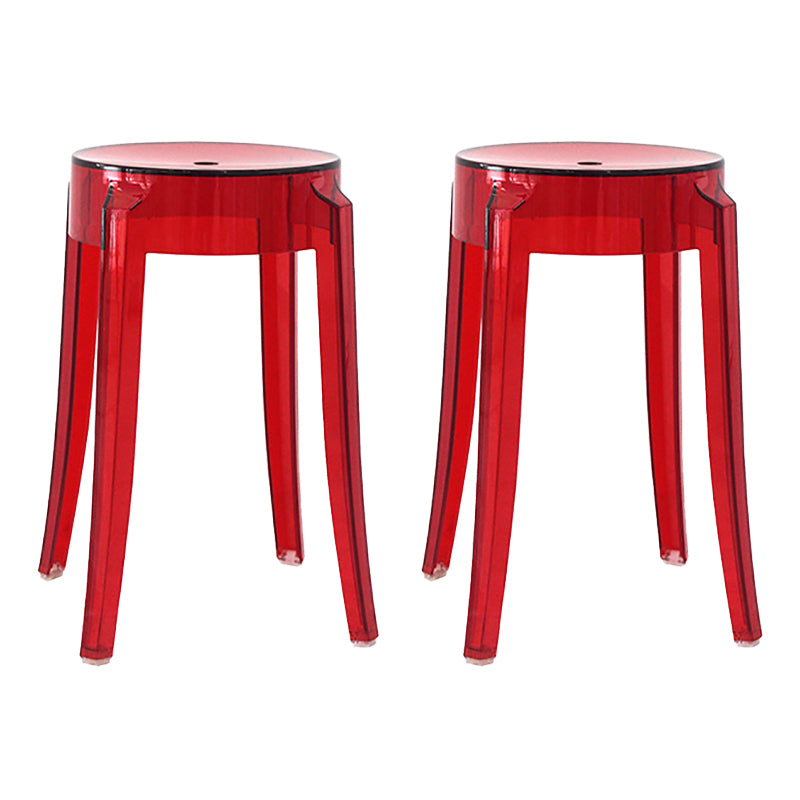 Taburete de bar de plástico apilable sin brazos moderno para sala de estar con asiento de plástico