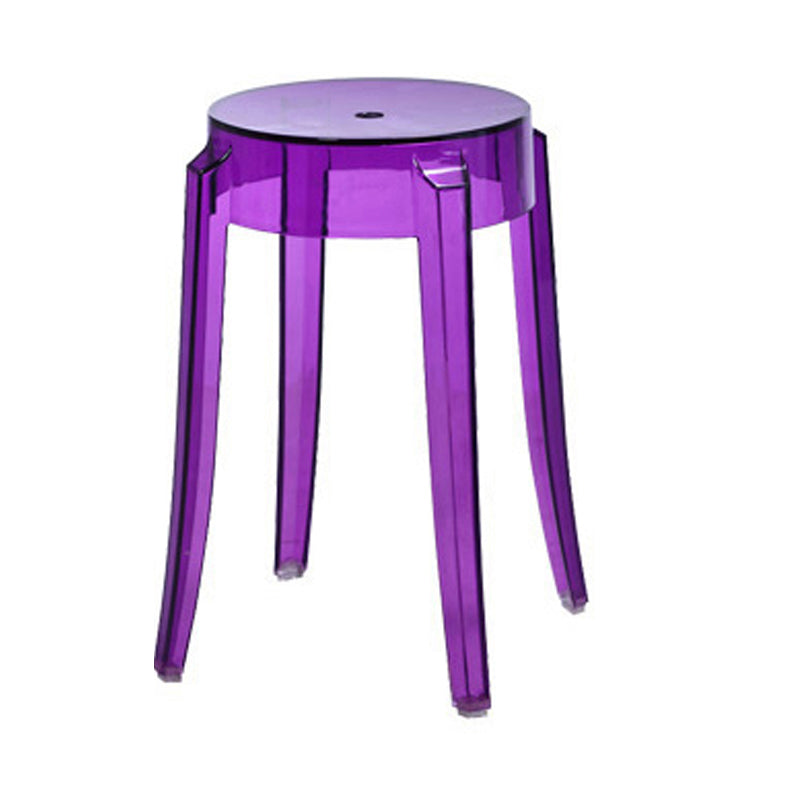 Taburete de bar de plástico apilable sin brazos moderno para sala de estar con asiento de plástico