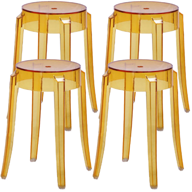 Taburete de bar de plástico apilable sin brazos moderno para sala de estar con asiento de plástico
