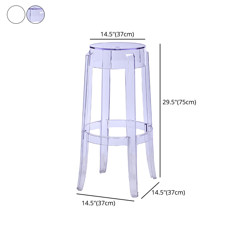 Taburete de bar de plástico apilable sin brazos moderno para sala de estar con asiento de plástico
