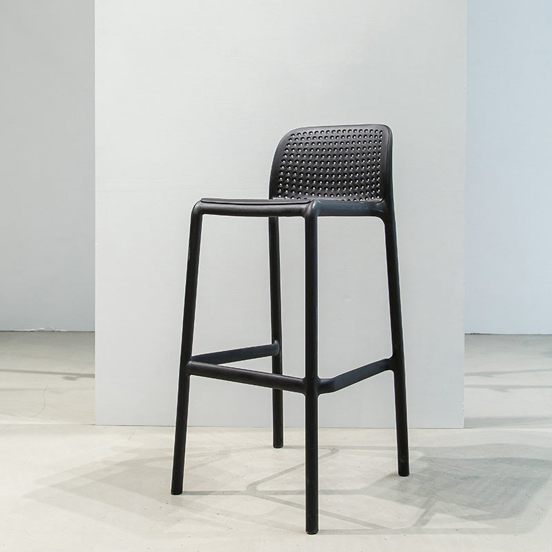 Moderner Thekenhocker ohne Armlehnen, Kunststoff-Schlafzimmer-Barhocker mit Kunststoffsitz