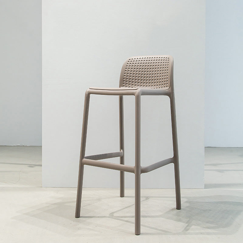 Moderner Thekenhocker ohne Armlehnen, Kunststoff-Schlafzimmer-Barhocker mit Kunststoffsitz