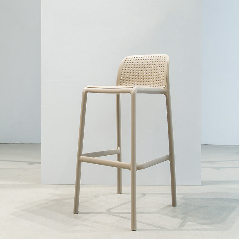 Moderner Thekenhocker ohne Armlehnen, Kunststoff-Schlafzimmer-Barhocker mit Kunststoffsitz