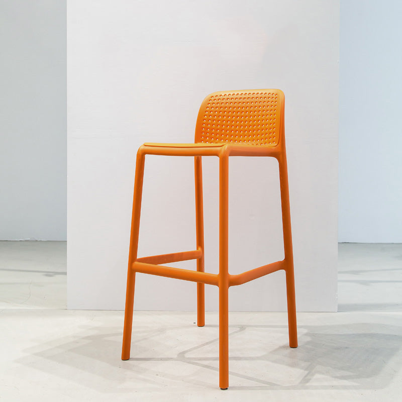 Moderner Thekenhocker ohne Armlehnen, Kunststoff-Schlafzimmer-Barhocker mit Kunststoffsitz
