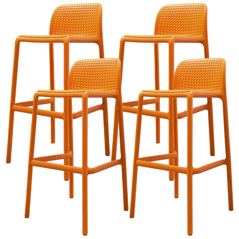 Moderner Thekenhocker ohne Armlehnen, Kunststoff-Schlafzimmer-Barhocker mit Kunststoffsitz