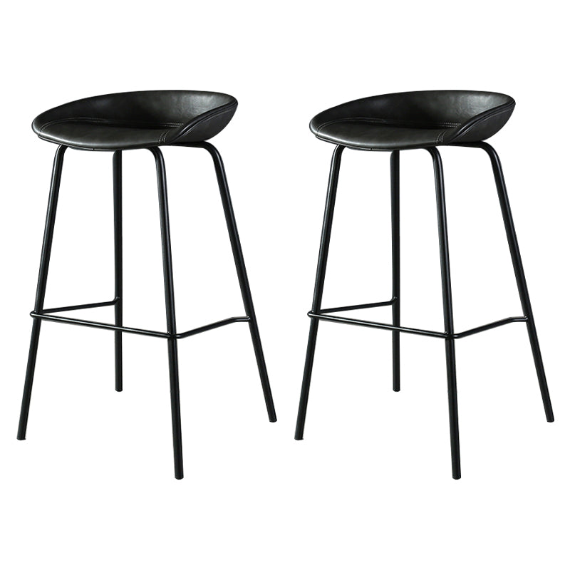 Taburete de bar de estilo industrial con asiento de cubo con patas de hierro para barra de cocina