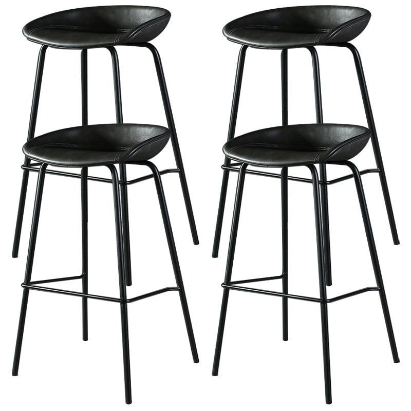 Taburete de bar de estilo industrial con asiento de cubo con patas de hierro para barra de cocina