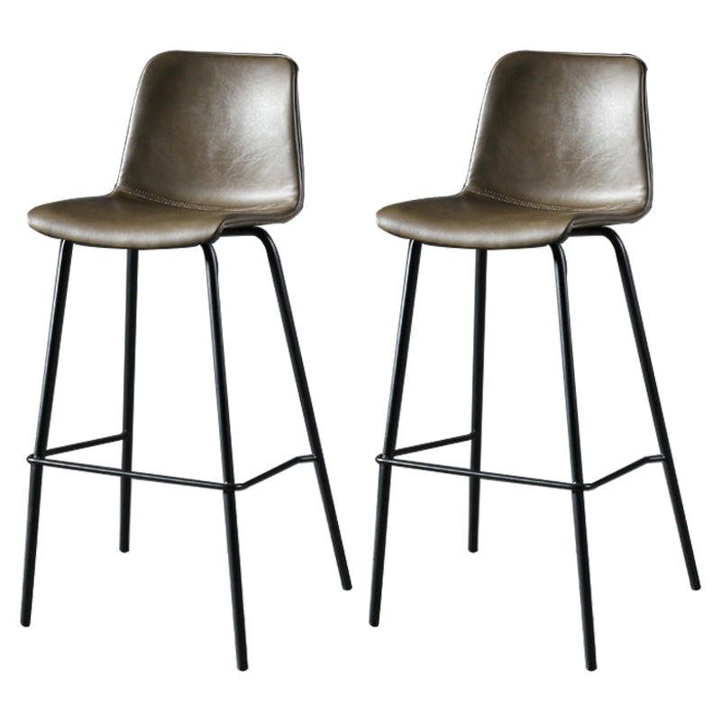 Taburete de bar de estilo industrial con asiento de cubo con patas de hierro para barra de cocina