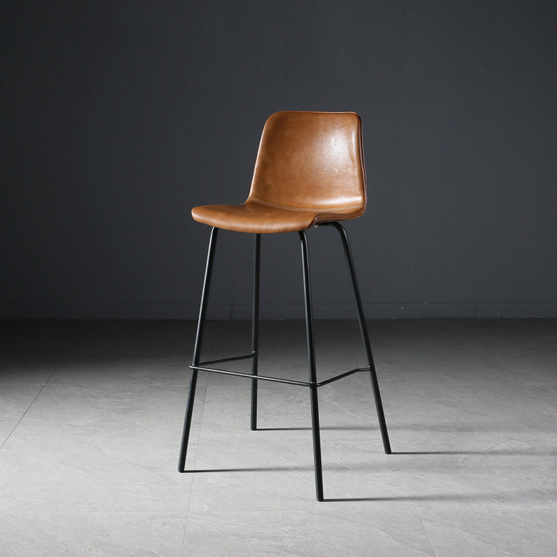 Taburete de bar de estilo industrial con asiento de cubo con patas de hierro para barra de cocina