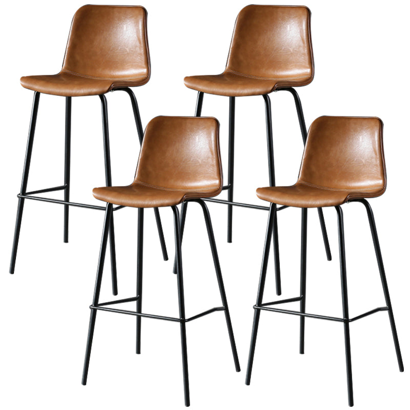 Taburete de bar de estilo industrial con asiento de cubo con patas de hierro para barra de cocina