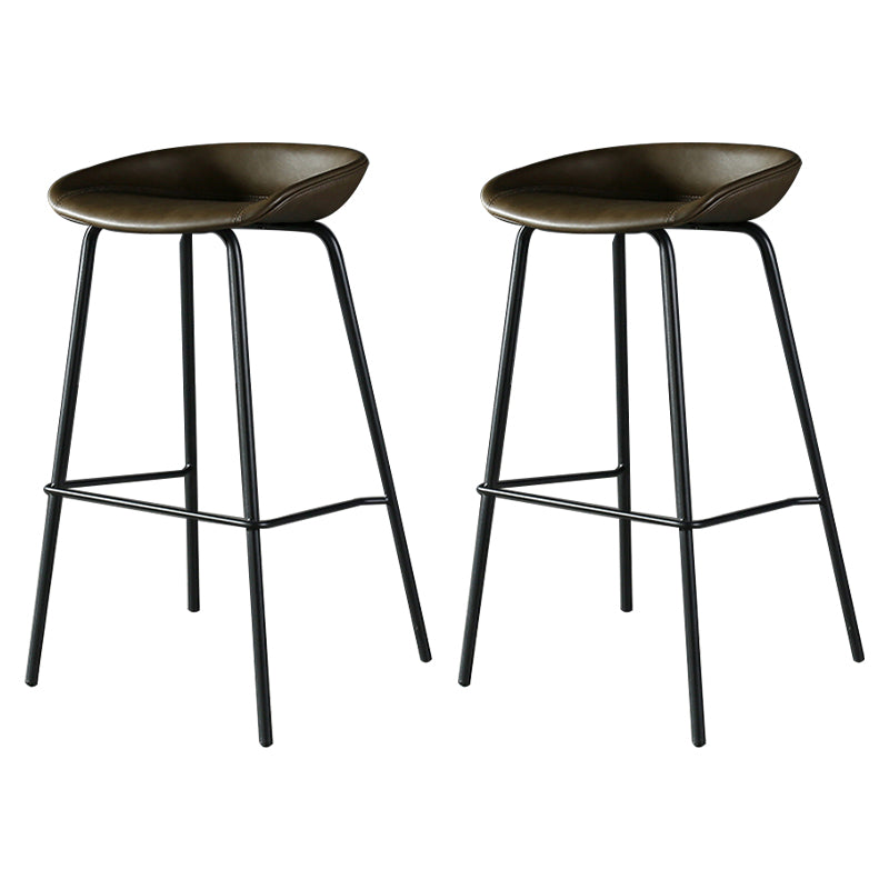 Taburete de bar de estilo industrial con asiento de cubo con patas de hierro para barra de cocina