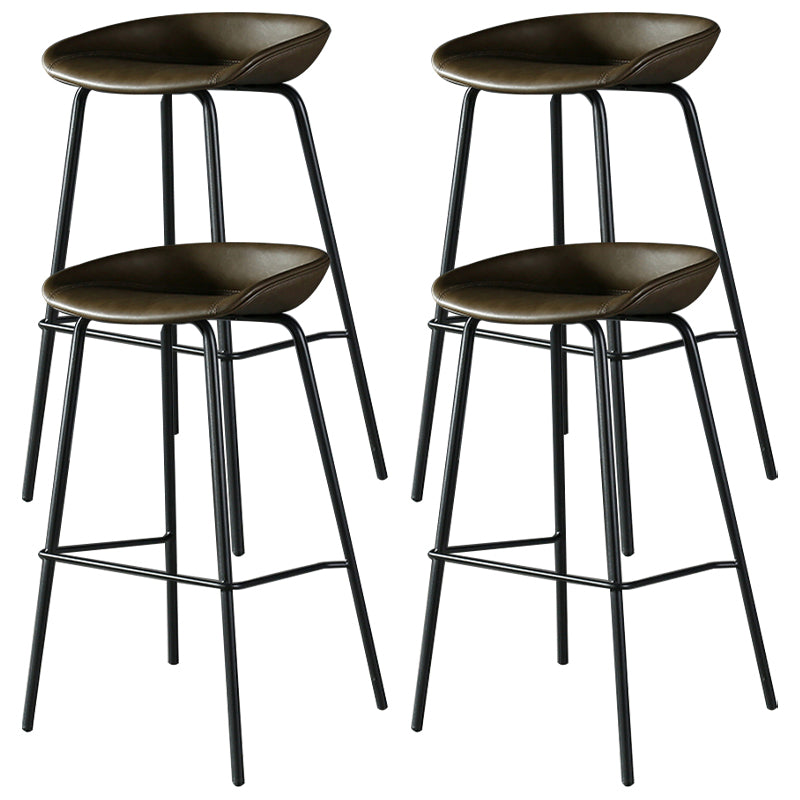 Taburete de bar de estilo industrial con asiento de cubo con patas de hierro para barra de cocina