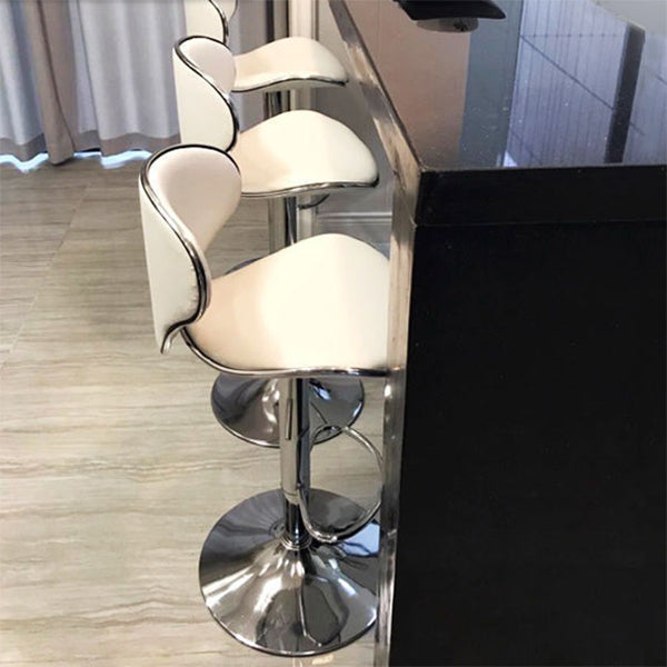 Modern Style Bar-stool with Adjustable Height Low Back Footrest Swivel for Counter Bar