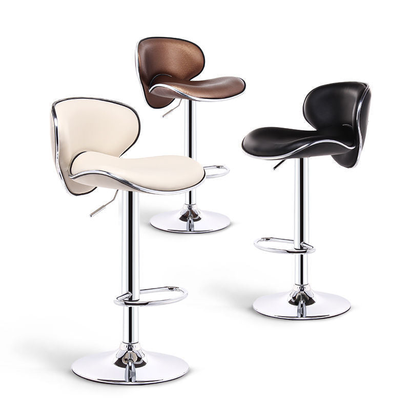 Modern Style Bar-stool with Adjustable Height Low Back Footrest Swivel for Counter Bar