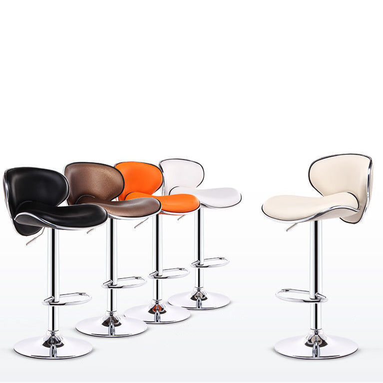 Modern Style Bar-stool with Adjustable Height Low Back Footrest Swivel for Counter Bar