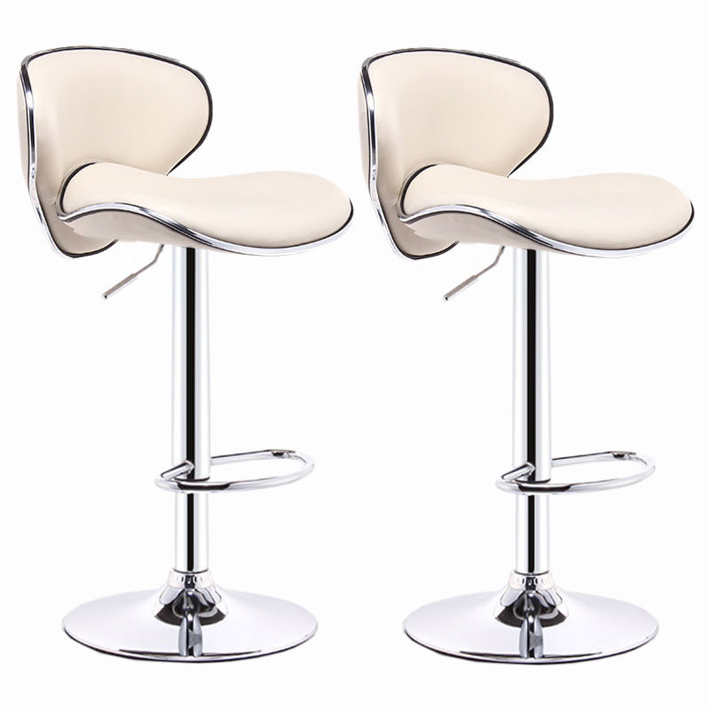 Modern Style Bar-stool with Adjustable Height Low Back Footrest Swivel for Counter Bar