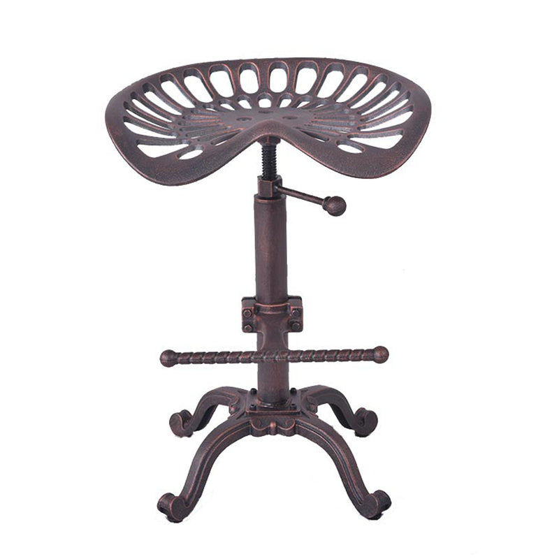 Single Modern Style Bar-stool with Swivel Adjustable Height Iron Footrest for Kitchen Bar