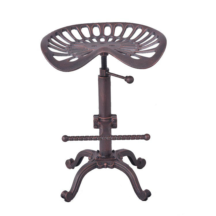 Single Modern Style Bar-stool with Swivel Adjustable Height Iron Footrest for Kitchen Bar