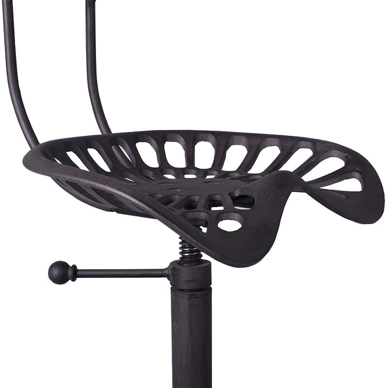 Single Modern Style Bar-stool with Swivel Adjustable Height Iron Footrest for Kitchen Bar