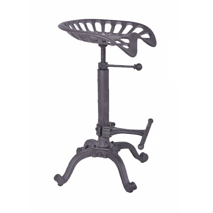 Single Modern Style Bar-stool with Swivel Adjustable Height Iron Footrest for Kitchen Bar