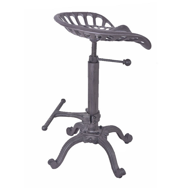 Single Modern Style Bar-stool with Swivel Adjustable Height Iron Footrest for Kitchen Bar