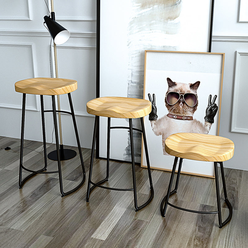 Modern Style Bar-stool with Footrest Iron Sled Legs for Kitchen Bar