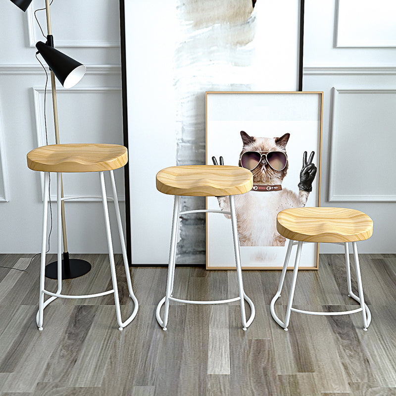 Modern Style Bar-stool with Footrest Iron Sled Legs for Kitchen Bar