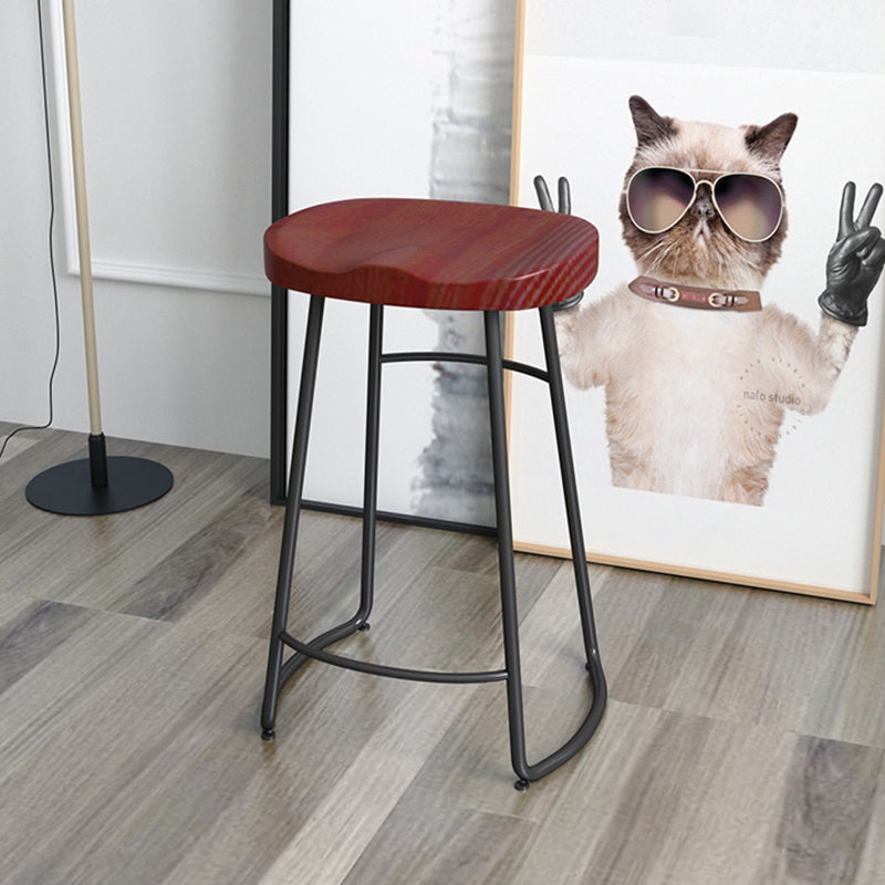 Modern Style Bar-stool with Footrest Iron Sled Legs for Kitchen Bar