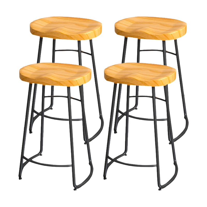 Modern Style Bar-stool with Footrest Iron Sled Legs for Kitchen Bar
