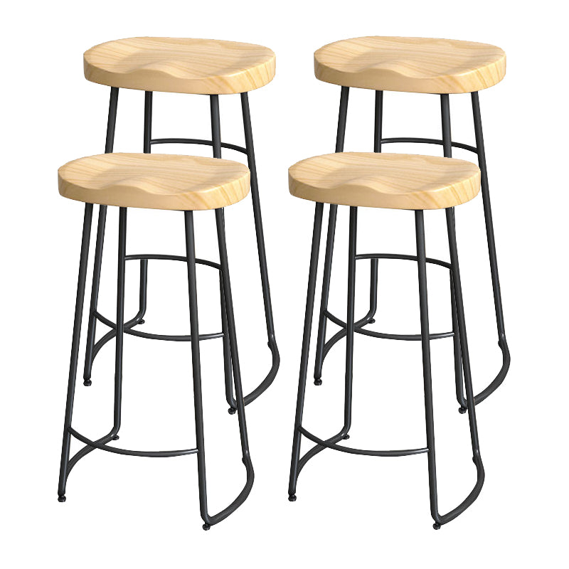 Modern Style Bar-stool with Footrest Iron Sled Legs for Kitchen Bar