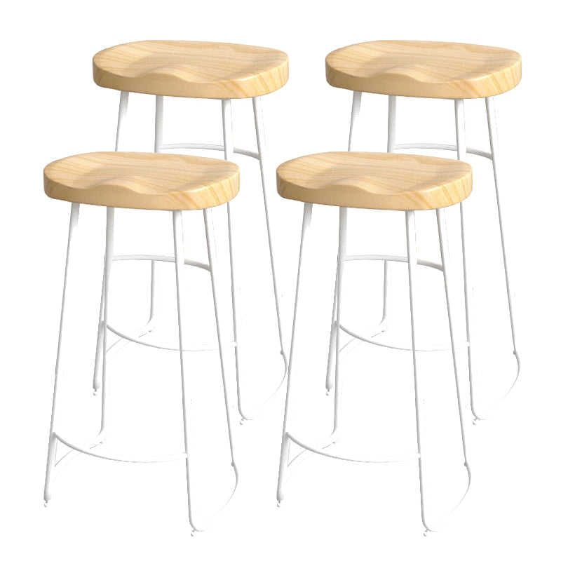 Modern Style Bar-stool with Footrest Iron Sled Legs for Kitchen Bar