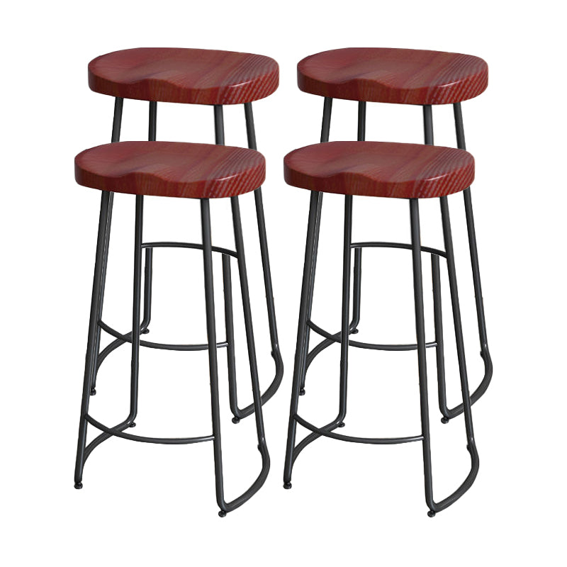 Modern Style Bar-stool with Footrest Iron Sled Legs for Kitchen Bar