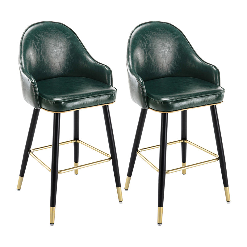 Taburete de bar con acabado mate y respaldo bajo, taburete tapizado Glam armado con reposapiés