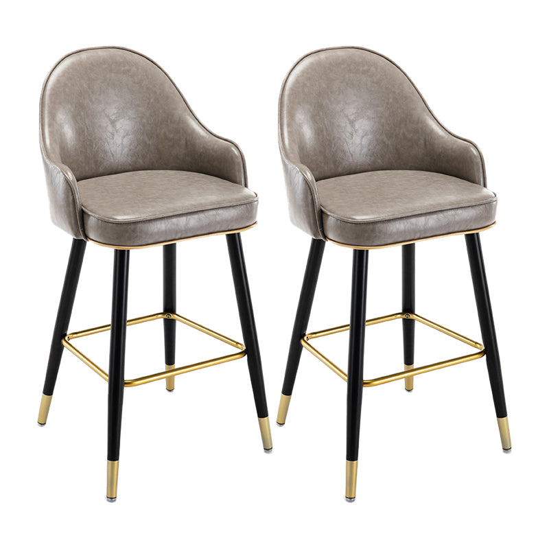Taburete de bar con acabado mate y respaldo bajo, taburete tapizado Glam armado con reposapiés