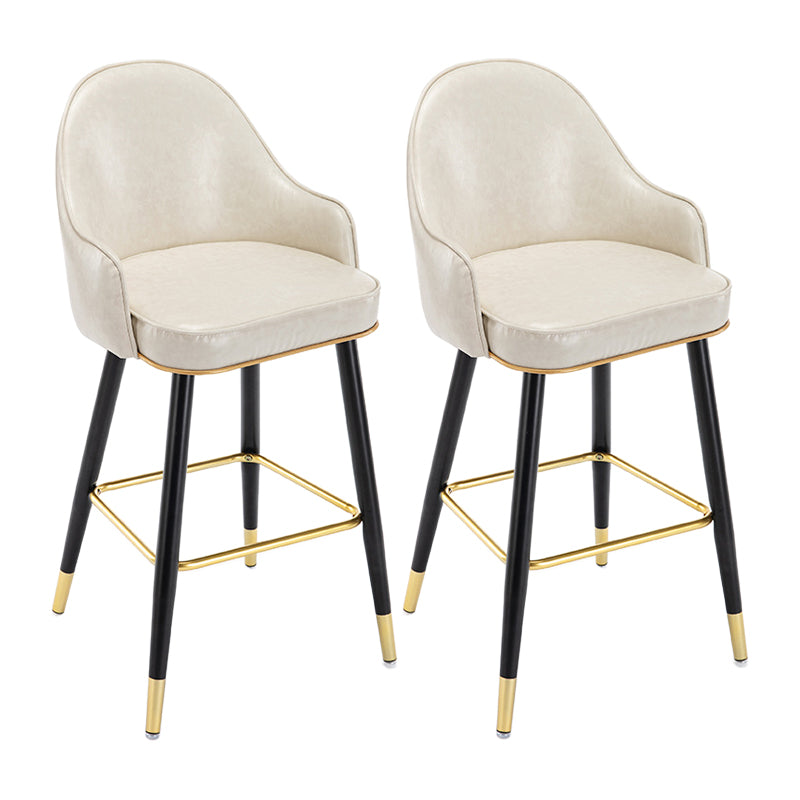 Taburete de bar con acabado mate y respaldo bajo, taburete tapizado Glam armado con reposapiés